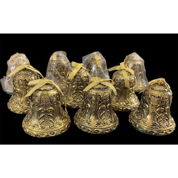 Unique Vintage Other - Baroque Style Christmas Ornaments Victorian Holiday Bells Set Of 10 VTG